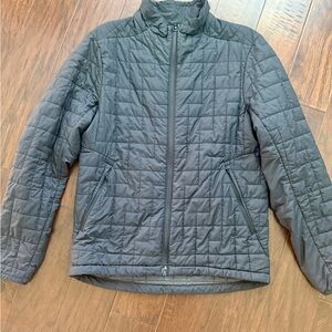 Lululemon Sky Loft Mens medium Puffer Jacket Black Pimaloft Full Zip Quilted